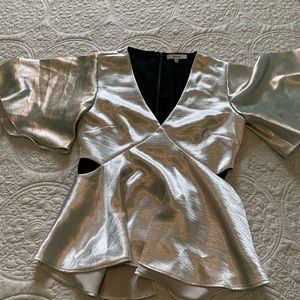 RO&DE shiny silver top